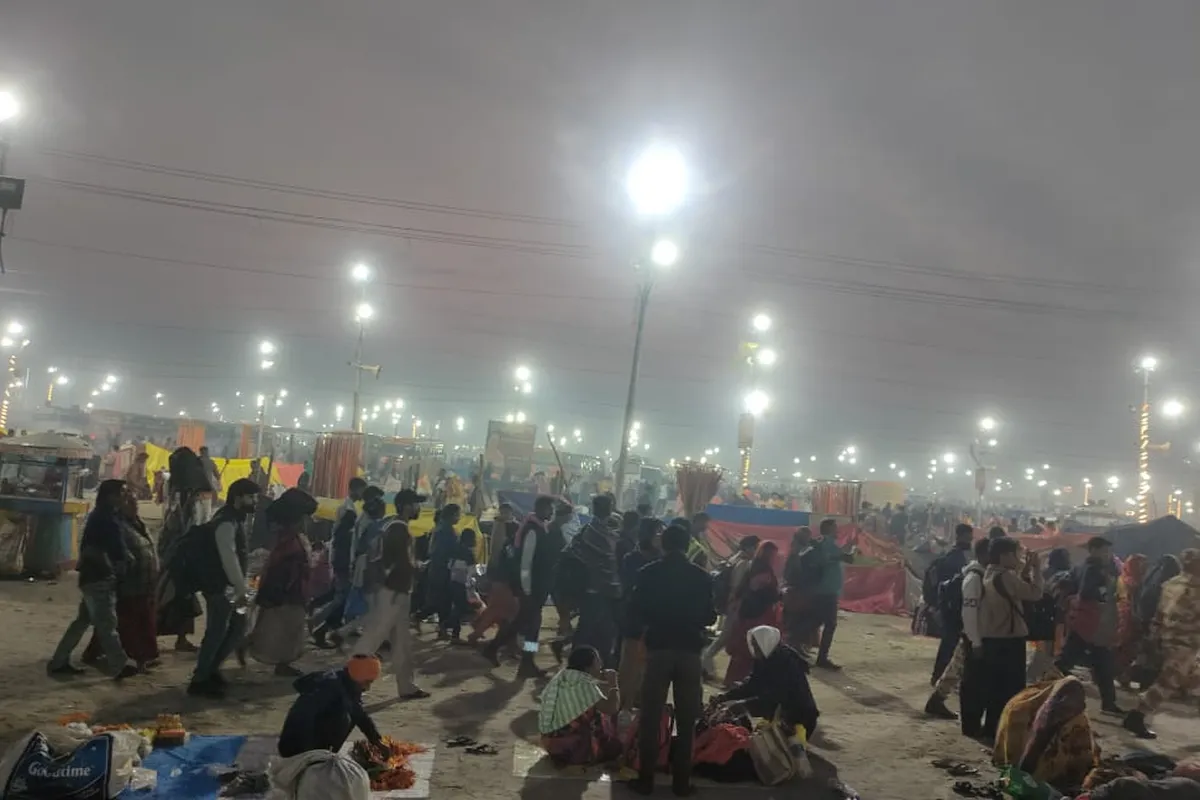 Pilgrims at the Kumbh Mela, Prayagraj, 2025